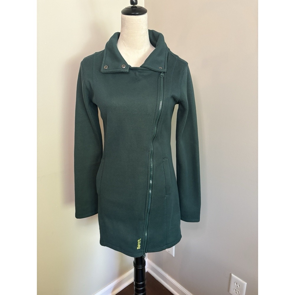 Bench NWT Green Jacket Tally Funnel Neck Fleece Lined Asymmetric Zip Sz 36 Small